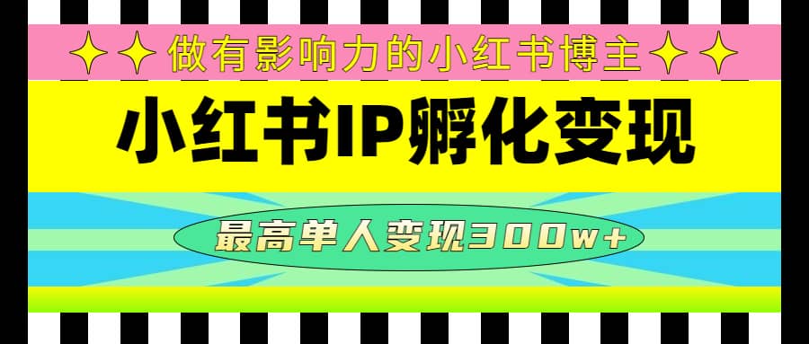 某收费培训-小红书IP孵化变现:做有影响力的小红书博主网赚项目-副业赚钱-互联网创业-资源整合众享汇研习社
