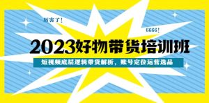 2023好物带货培训班：短视频底层逻辑带货解析，账号定位运营选品网赚项目-副业赚钱-互联网创业-资源整合众享汇研习社