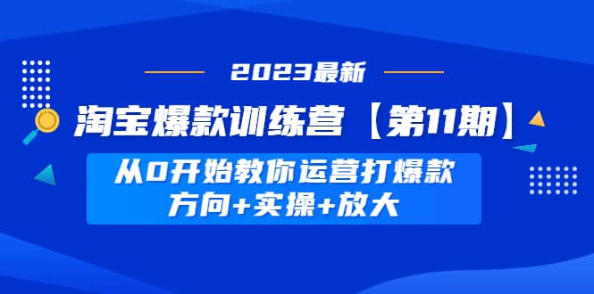 淘宝爆款训练营【第11期】 从0开始教你运营打爆款，方向+实操+放大网赚项目-副业赚钱-互联网创业-资源整合众享汇研习社