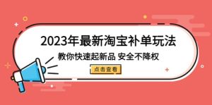 2023年最新淘宝补单玩法，教你快速起·新品，安全·不降权（18课时）网赚项目-副业赚钱-互联网创业-资源整合众享汇研习社