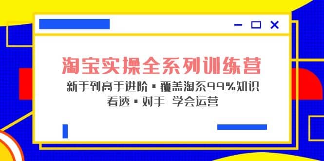 淘宝实操全系列训练营 新手到高手进阶·覆盖·99%知识 看透·对手 学会运营网赚项目-副业赚钱-互联网创业-资源整合众享汇研习社