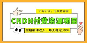 CNDN付费资源项目,不用引流,无需做客服,后期被动收入网赚项目-副业赚钱-互联网创业-资源整合众享汇研习社