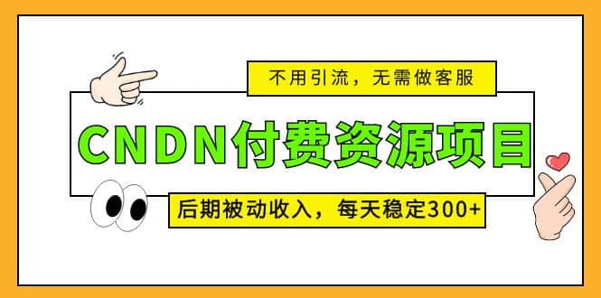 CNDN付费资源项目,不用引流,无需做客服,后期被动收入网赚项目-副业赚钱-互联网创业-资源整合众享汇研习社