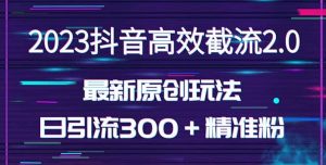 日引300＋创业粉，独家抖音高效截流2.0玩法（价值1280）网赚项目-副业赚钱-互联网创业-资源整合众享汇研习社