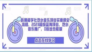 听潮阁学社汽水音乐项目实操课全流程，2023超级蓝海项目，汽水音乐推广，0粉丝也能做网赚项目-副业赚钱-互联网创业-资源整合众享汇研习社