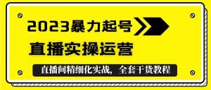 2023暴力起号+直播实操运营,全套直播间精细化实战,全套干货教程网赚项目-副业赚钱-互联网创业-资源整合众享汇研习社