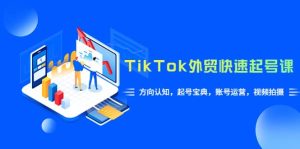 TikTok/外贸·快速起号课,方向认知,起号宝典,账号运营,视频拍摄(33节)网赚项目-副业赚钱-互联网创业-资源整合众享汇研习社