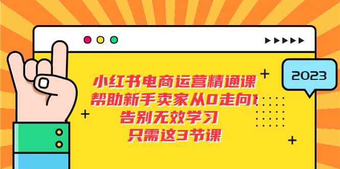 小红书电商·运营精通课，帮助新手卖家从0走向1 告别无效学习（7节视频课）网赚项目-副业赚钱-互联网创业-资源整合众享汇研习社