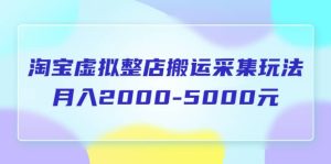 淘宝虚拟整店搬运采集玩法分享课:月入2000-5000元(5节课)网赚项目-副业赚钱-互联网创业-资源整合众享汇研习社