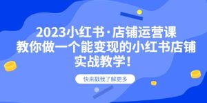 2023小红书·店铺运营课，教你做一个能变现的小红书店铺，20节-实战教学网赚项目-副业赚钱-互联网创业-资源整合众享汇研习社