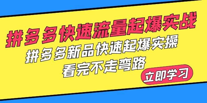 拼多多-快速流量起爆实战，拼多多新品快速起爆实操，看完不走弯路网赚项目-副业赚钱-互联网创业-资源整合众享汇研习社