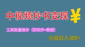 2023中视频抄书变现（附工具+教程），一天300+，特别适合新手操作的副业网赚项目-副业赚钱-互联网创业-资源整合众享汇研习社