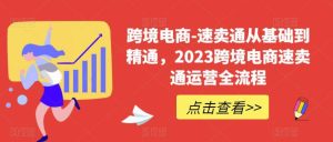 速卖通从0基础到精通,2023跨境电商-速卖通运营实战全流程网赚项目-副业赚钱-互联网创业-资源整合众享汇研习社