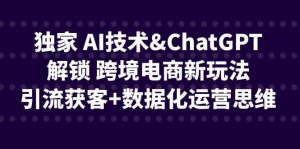 独家 AI技术ChatGPT解锁 跨境电商新玩法，引流获客+数据化运营思维网赚项目-副业赚钱-互联网创业-资源整合众享汇研习社