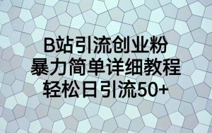B站引流创业粉，暴力简单详细教程，轻松日引流50+网赚项目-副业赚钱-互联网创业-资源整合众享汇研习社
