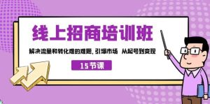 线上·招商培训班,解决流量和转化难的难题 引爆市场 从起号到变现(15节)网赚项目-副业赚钱-互联网创业-资源整合众享汇研习社