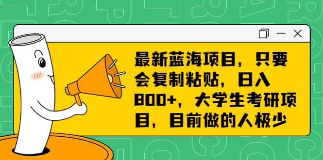 最新蓝海项目,只要会复制粘贴,日入800+,大学生考研项目,目前做的人极少网赚项目-副业赚钱-互联网创业-资源整合众享汇研习社