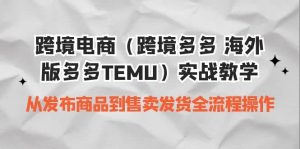 跨境电商（跨境多多 海外版多多TEMU）实操教学 从发布商品到售卖发货全流程网赚项目-副业赚钱-互联网创业-资源整合众享汇研习社