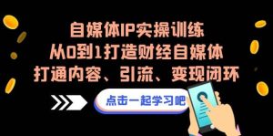 自媒体IP实操训练，从0到1打造财经自媒体，打通内容、引流、变现闭环网赚项目-副业赚钱-互联网创业-资源整合众享汇研习社