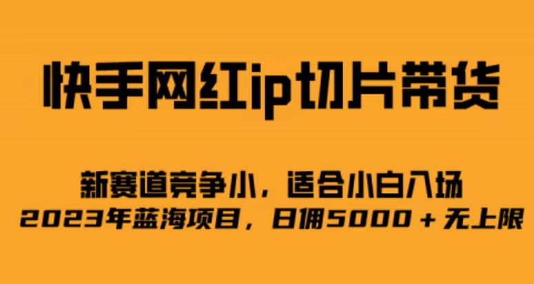 快手网红ip切片新赛道,竞争小事,适合小白 2023蓝海项目网赚项目-副业赚钱-互联网创业-资源整合众享汇研习社