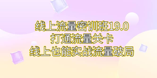 线上流量密训班19.0，打通流量关卡，线上也能实战流量破局网赚项目-副业赚钱-互联网创业-资源整合众享汇研习社