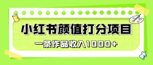 适合0基础小白的小红书颜值打分项目,一条作品收入1000+网赚项目-副业赚钱-互联网创业-资源整合众享汇研习社