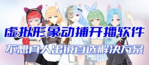 首款AI视频动捕虚拟辅助直播产品【不想真人出镜就用虚拟形象替代】网赚项目-副业赚钱-互联网创业-资源整合众享汇研习社