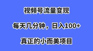 视频号流量变现，每天几分钟，收入100+，真正的小而美项目网赚项目-副业赚钱-互联网创业-资源整合众享汇研习社