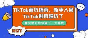 TikTok·避坑指南，新手入局Tk别再踩坑了（10节课）网赚项目-副业赚钱-互联网创业-资源整合众享汇研习社