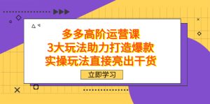 拼多多高阶·运营课，3大玩法助力打造爆款，实操玩法直接亮出干货网赚项目-副业赚钱-互联网创业-资源整合众享汇研习社