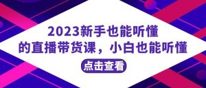 2023新手也能听懂的直播带货课，小白也能听懂，20节完整网赚项目-副业赚钱-互联网创业-资源整合众享汇研习社