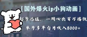 全网爆火动画ip,多平台捞金,单号月收入8k+!可批量操作。(附拓展玩法)网赚项目-副业赚钱-互联网创业-资源整合众享汇研习社