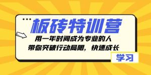 板砖特训营,用一年时间成为专业的人,带你突破行动局限,快速成长网赚项目-副业赚钱-互联网创业-资源整合众享汇研习社
