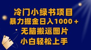 【全网首发】冷门小绿书暴力掘金日入1000＋，无脑搬运图片小白轻松上手网赚项目-副业赚钱-互联网创业-资源整合众享汇研习社