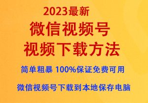 微信视频号视频下载方法（2023最新），亲情奉送『无需付费任意下载』，100%保证免费可用网赚项目-副业赚钱-互联网创业-资源整合众享汇研习社