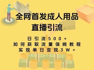 最新全网独创首发,成人用品直播引流获客暴力玩法,单日变现3w保姆级教程网赚项目-副业赚钱-互联网创业-资源整合众享汇研习社