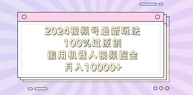 2024视频号最新玩法,100%过原创,搬用机器人视频掘金,月入10000+网赚项目-副业赚钱-互联网创业-资源整合众享汇研习社
