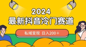 2024抖音最新冷门赛道,私域变现轻松日入200+,作品制作简单,流量爆炸网赚项目-副业赚钱-互联网创业-资源整合众享汇研习社