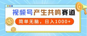 2024年视频号,产生共鸣赛道,简单无脑,一分钟一条视频,日入1000+网赚项目-副业赚钱-互联网创业-资源整合众享汇研习社