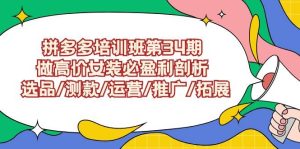 拼多多培训班第34期：做高价女装必盈利剖析  选品/测款/运营/推广/拓展网赚项目-副业赚钱-互联网创业-资源整合众享汇研习社