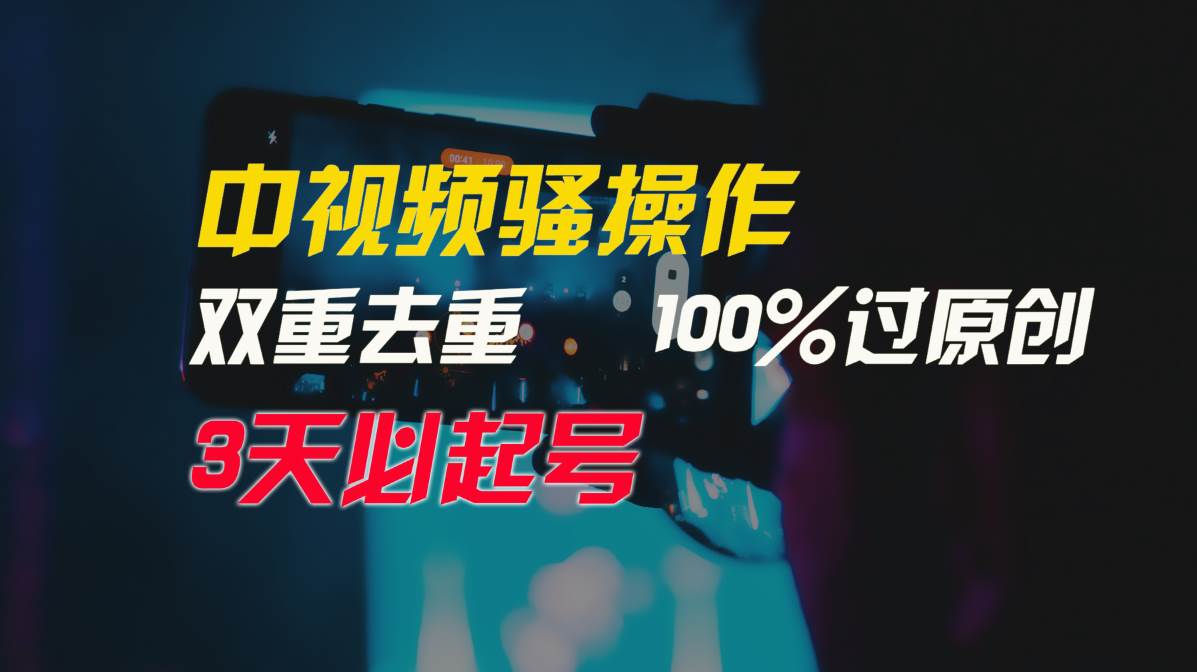 中视频骚操作,双重去重100%过原创,3天比必起号,简单无脑,月入3W+网赚项目-副业赚钱-互联网创业-资源整合众享汇研习社