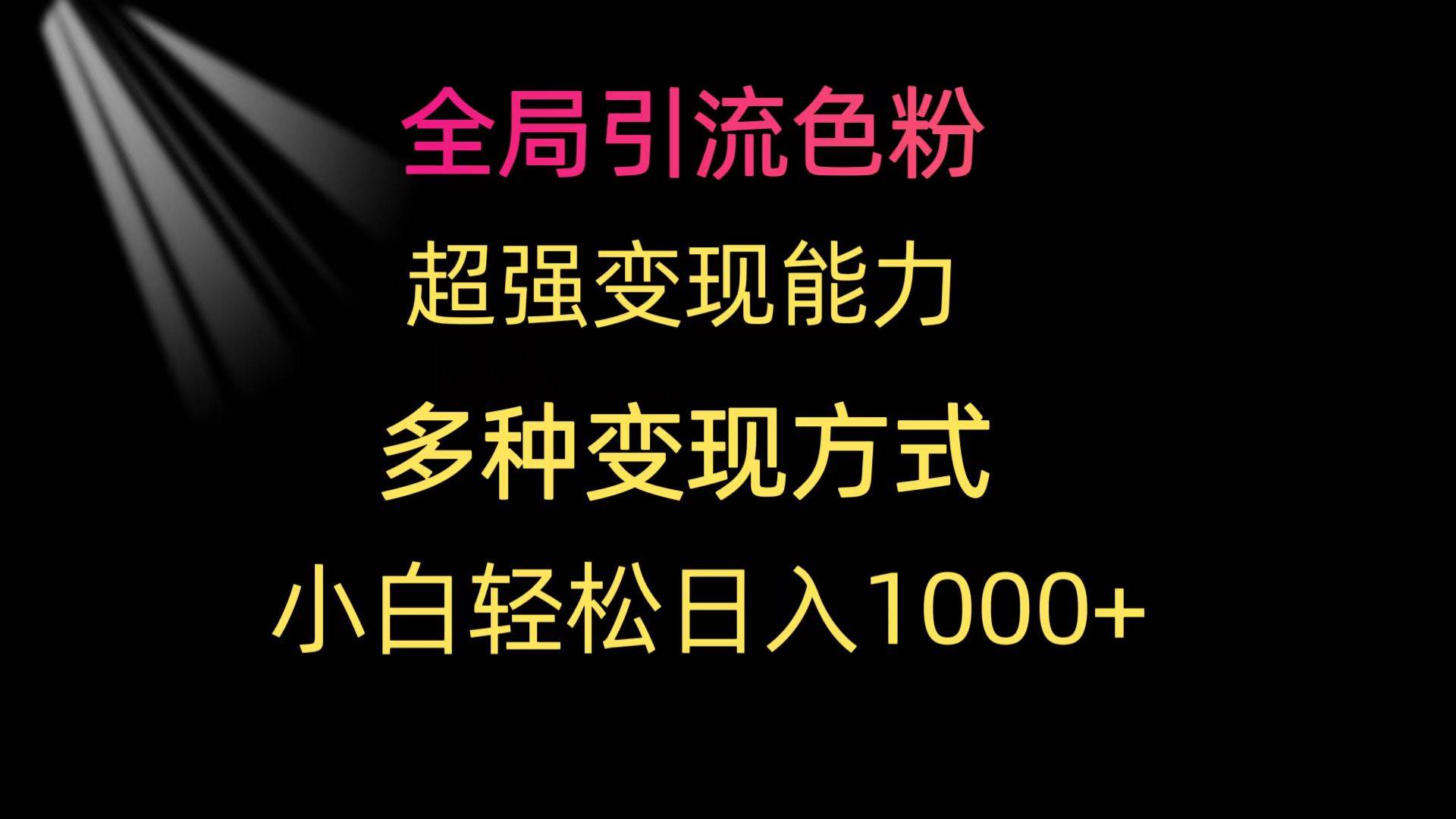 全局引流色粉 超强变现能力 多种变现方式 小白轻松日入1000+网赚项目-副业赚钱-互联网创业-资源整合众享汇研习社