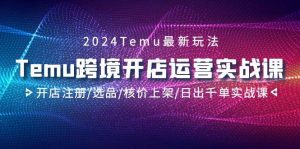 2024Temu跨境开店运营实战课，开店注册/选品/核价上架/日出千单实战课网赚项目-副业赚钱-互联网创业-资源整合众享汇研习社