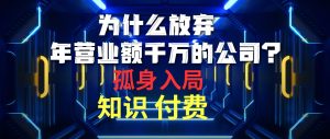 为什么放弃年营业额千万的公司 孤身入局知识付费赛道网赚项目-副业赚钱-互联网创业-资源整合众享汇研习社