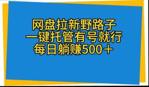 网盘拉新野路子,一键托管有号就行,全自动代发视频,每日躺赚500+网赚项目-副业赚钱-互联网创业-资源整合众享汇研习社
