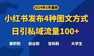 最新小红书发布这四种图文，日引私域流量100+不成问题，网赚项目-副业赚钱-互联网创业-资源整合众享汇研习社