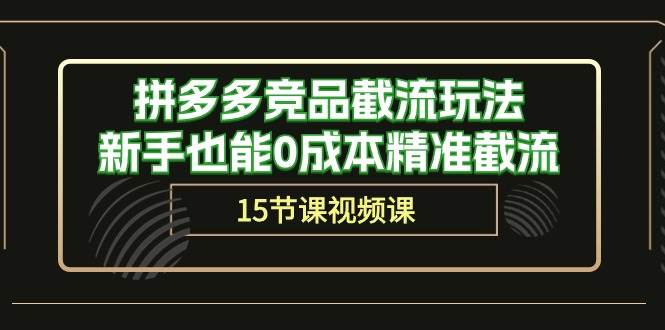 拼多多竞品截流玩法,新手也能0成本精准截流(15节课)网赚项目-副业赚钱-互联网创业-资源整合众享汇研习社