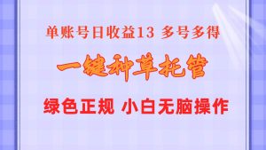 一键种草托管 单账号日收益13元  10个账号一天130  绿色稳定 可无限推广网赚项目-副业赚钱-互联网创业-资源整合众享汇研习社