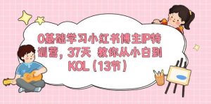 0基础学习小红书博主IP特训营，37天 教你从小白到KOL（13节）网赚项目-副业赚钱-互联网创业-资源整合众享汇研习社