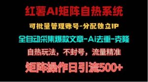 红薯矩阵自热系统，独家不死号引流玩法！矩阵操作日引流500+网赚项目-副业赚钱-互联网创业-资源整合众享汇研习社